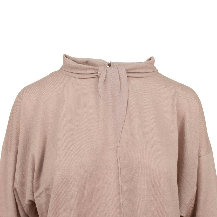 Wool With Laced Bottom Sweater Top - Misty Pink