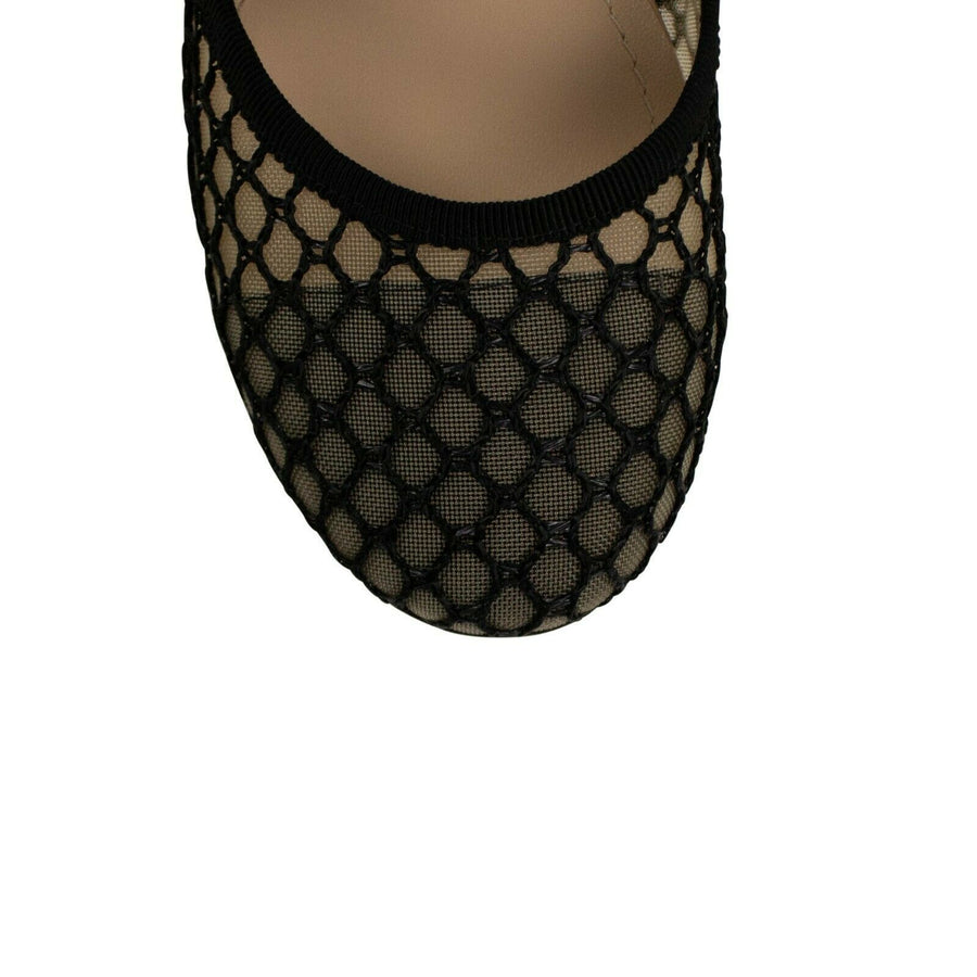 Mesh Miss J'adior Ballet Flats - Black