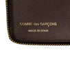 Leather Number Embossed Small Wallet - Brown