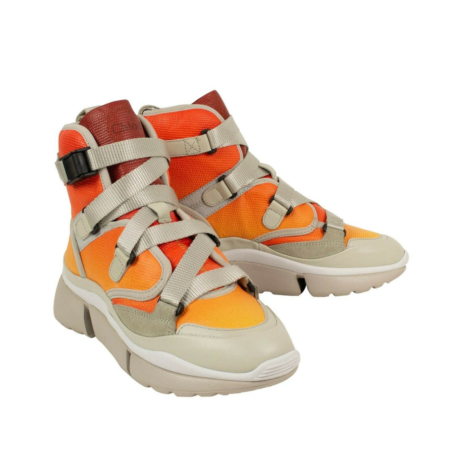 Nappa 'Sonnie' High-Top Sneakers - Orange