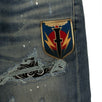 Denim Skinny Art Patch Painted Jeans - Blue