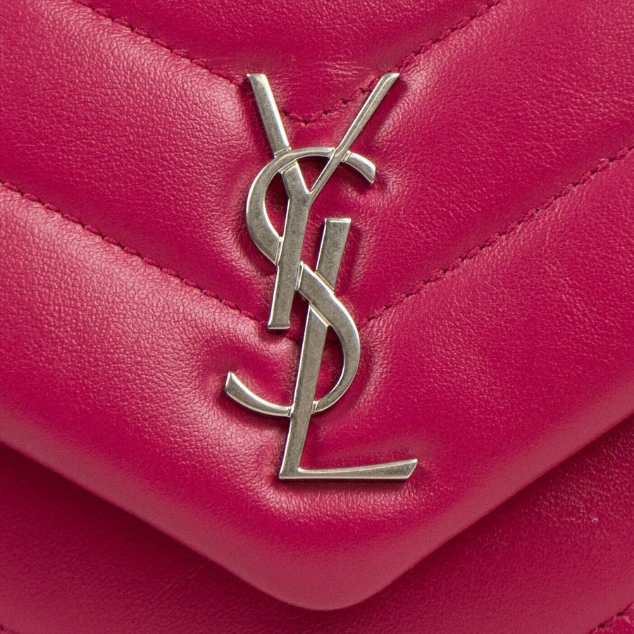 Loulou Quilted Leather YSL Monogram Mini Shoulder Bag - Pink