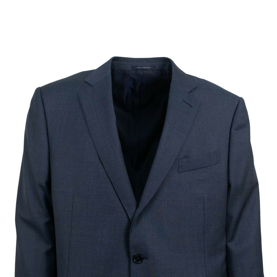 Wool Two Button Suit - Navy Blue