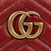 Quilted GG Marmont Chevron Leather Mini Round Shoulder Bag - Red