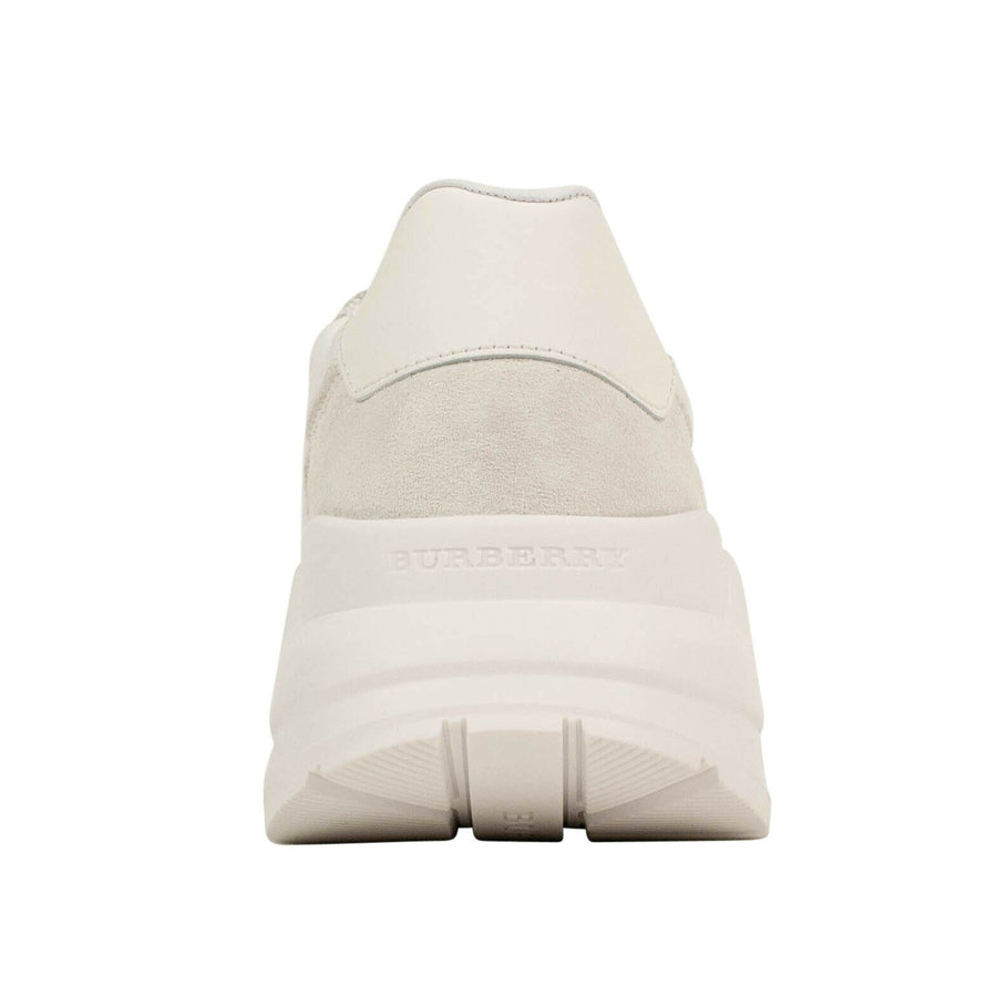 Suede Neoprene And Leather Sneakers - White