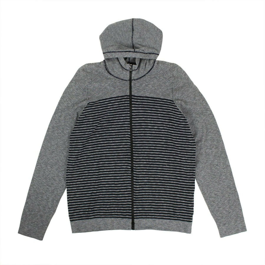 Cotton 'Marina' Striped Zip Up Sweatshirt - Blue