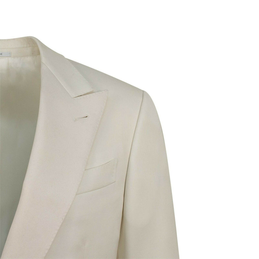 ERMENEGILDO ZEGNA SU MISURA Wool One Button Tuxedo - Ivory