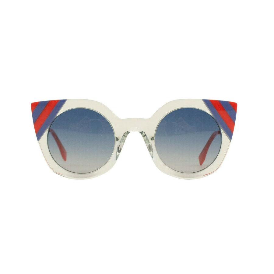 Plastic Cat Eye Sunglasses - Blue / Red / Clear