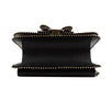 Leather Stud Vara Bow Flap Shoulder Bag - Black / Gold