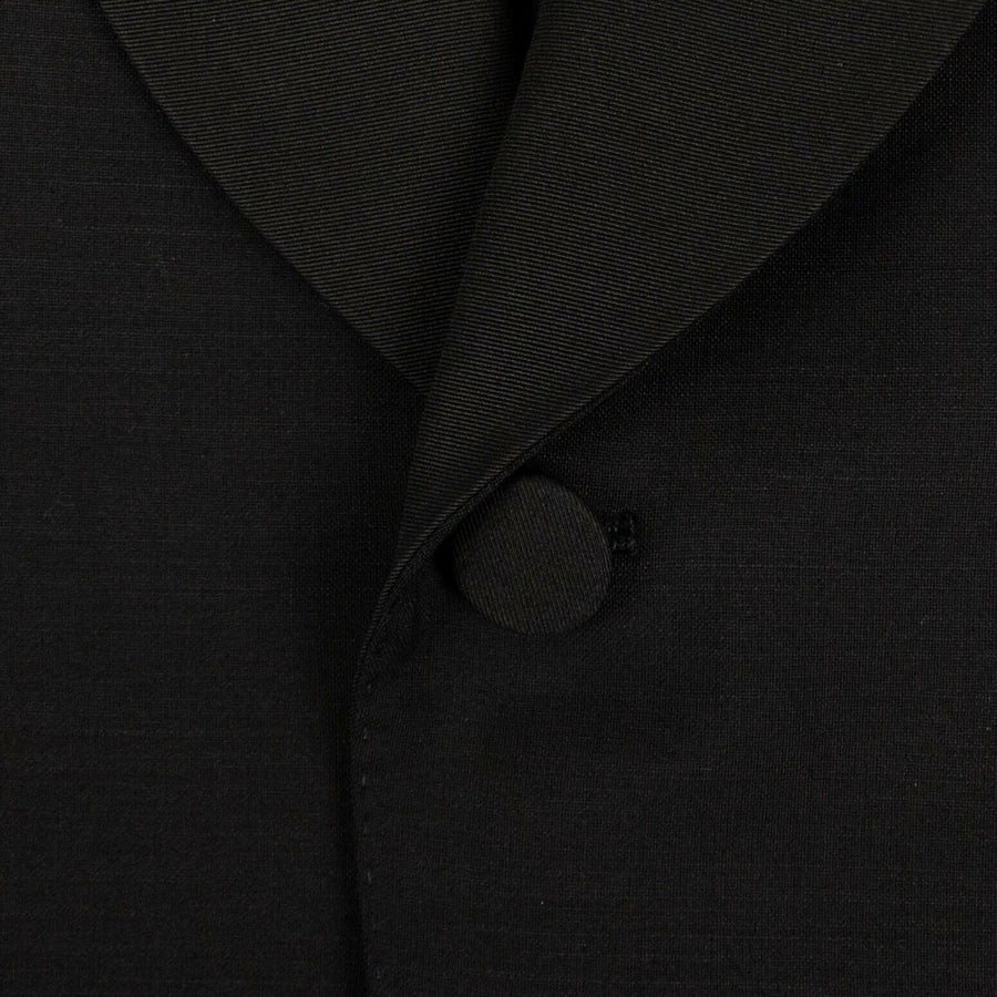 Wool Blend One Button Tuxedo - Black