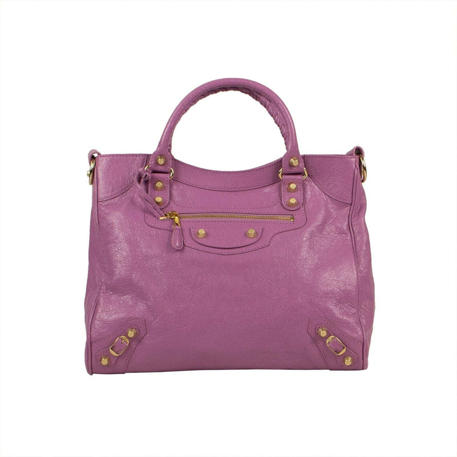 Shiny Textured Leather Giant 12 City Shoulder Bag - Purple