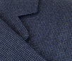 Houndstooth Wool 4 Button Suit - Blue