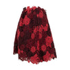 Floral Embroidered Skirt - Burgundy / Pink