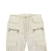 Lace Up Cargo Skinny Jeans Pants - White