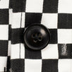 Checkered Sticker Design Parka Coat - Black / White