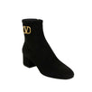 Suede V Logo 45mm Ankle Boots - Black