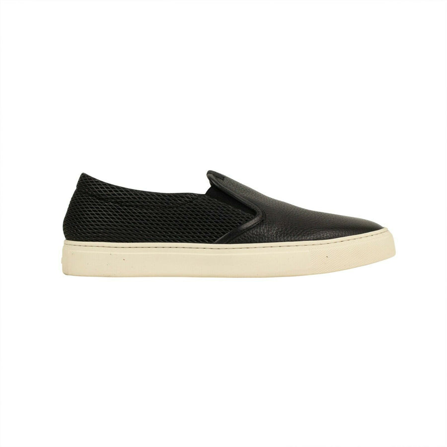 Z Zenga Grained Leather Slip-On Sneakers - Black