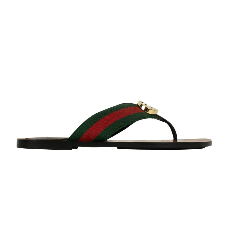 GG Thong Web Sandals - Green And Red