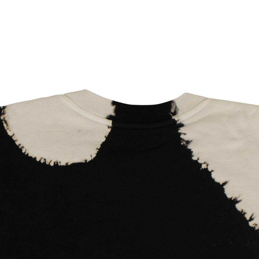 Bleached Oversized Crew-Neck Sweatshirt - Black