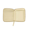 Leather Letter Embossed Square Wallet - Ivory