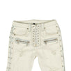 Lace Up Distressed Skinny Jeans Pants - White