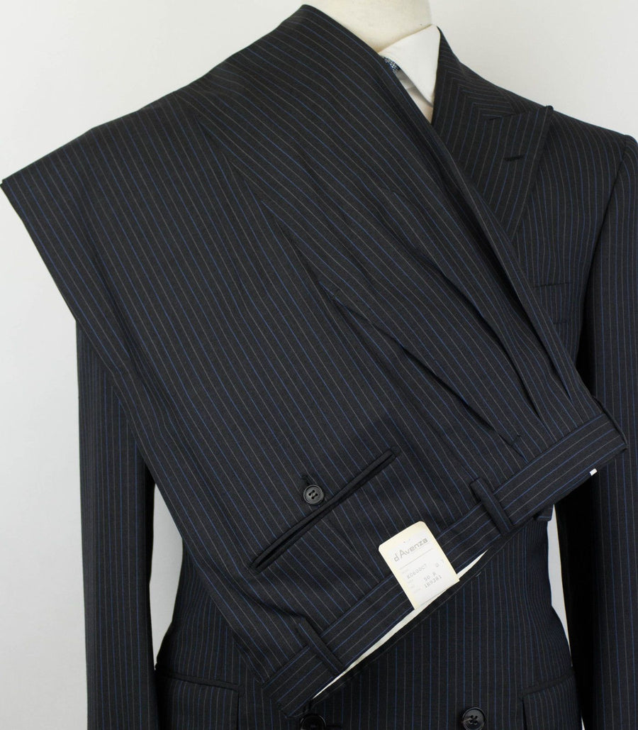 Drop 7 Striped Wool Double Breasted Suit - Gray