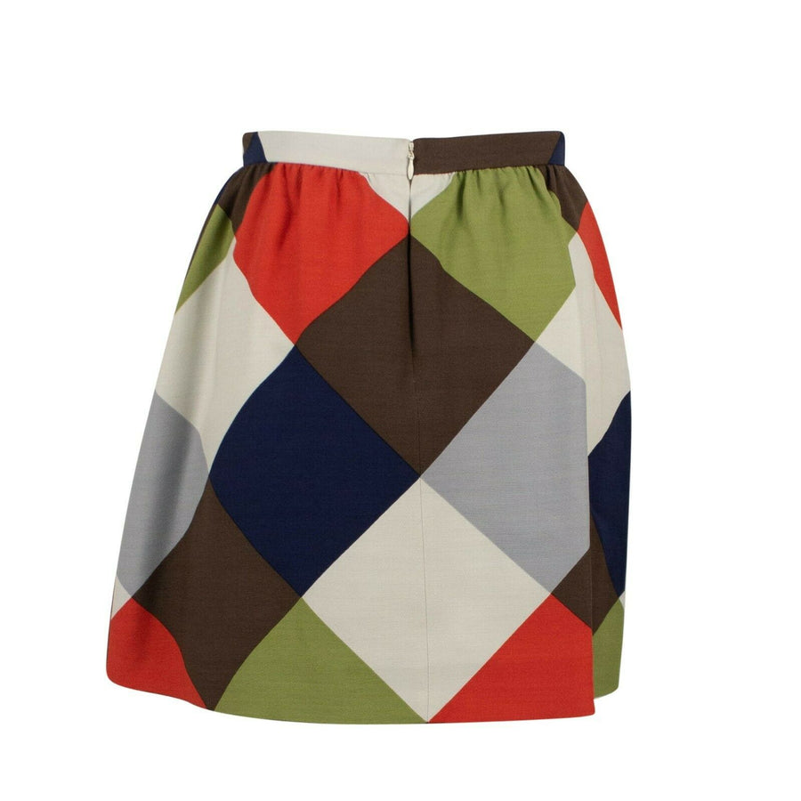 Wool Blend Color Block Skirt - Multi