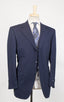 Drop 4 Striped Wool 3 Button Suit - Blue