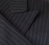 Striped Wool Double Breasted Suit - Gray