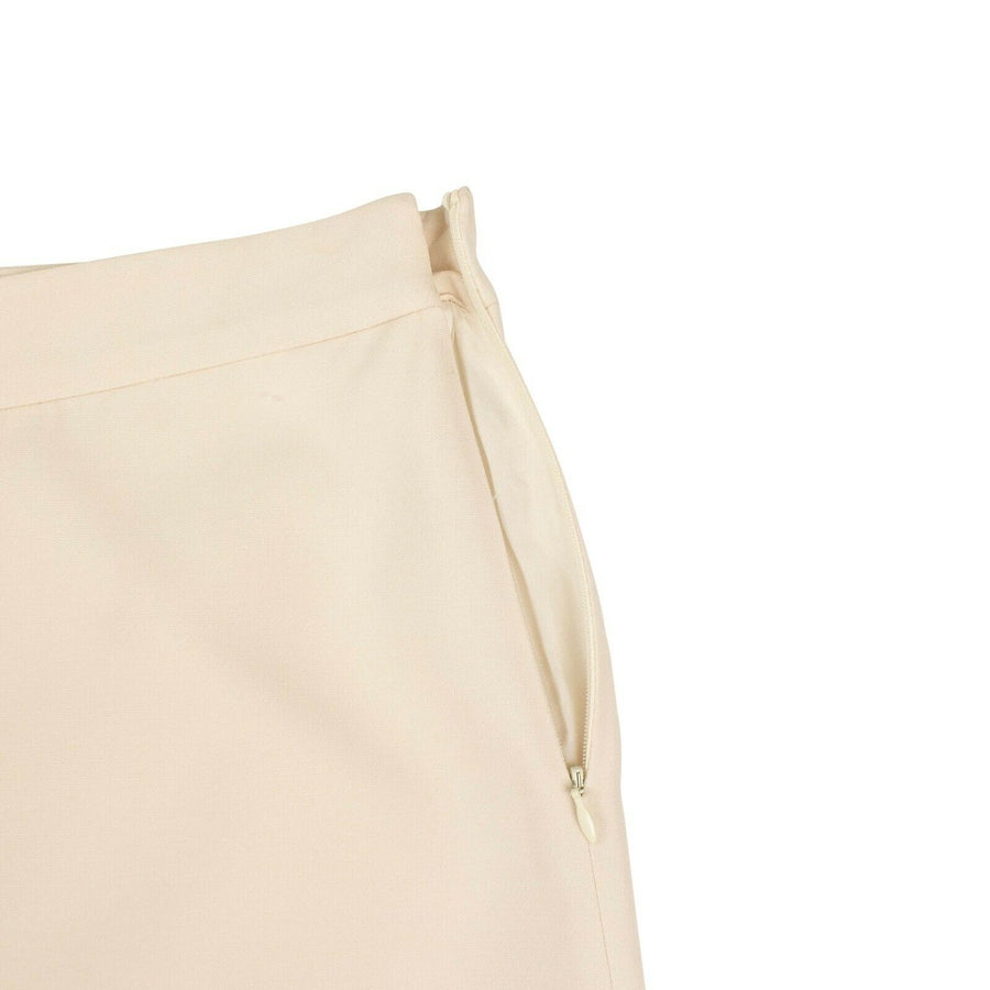 Wool Blend Wrap Skirt - Ivory