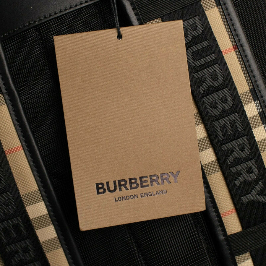 Vintage Check Beige Burberry Logo Detail Backpack