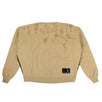 Cotton Distressed Crew-Neck Sweater - Tan