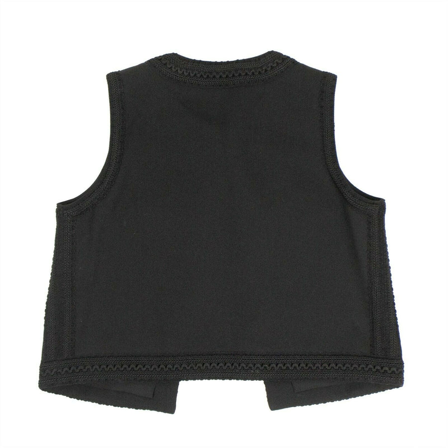 Wool Sleeveless Vest Top - Black