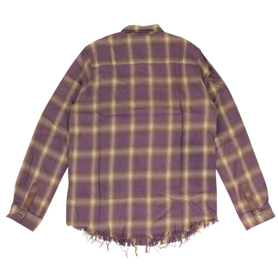 Shotgun Plaid Button Down Shirt - Purple