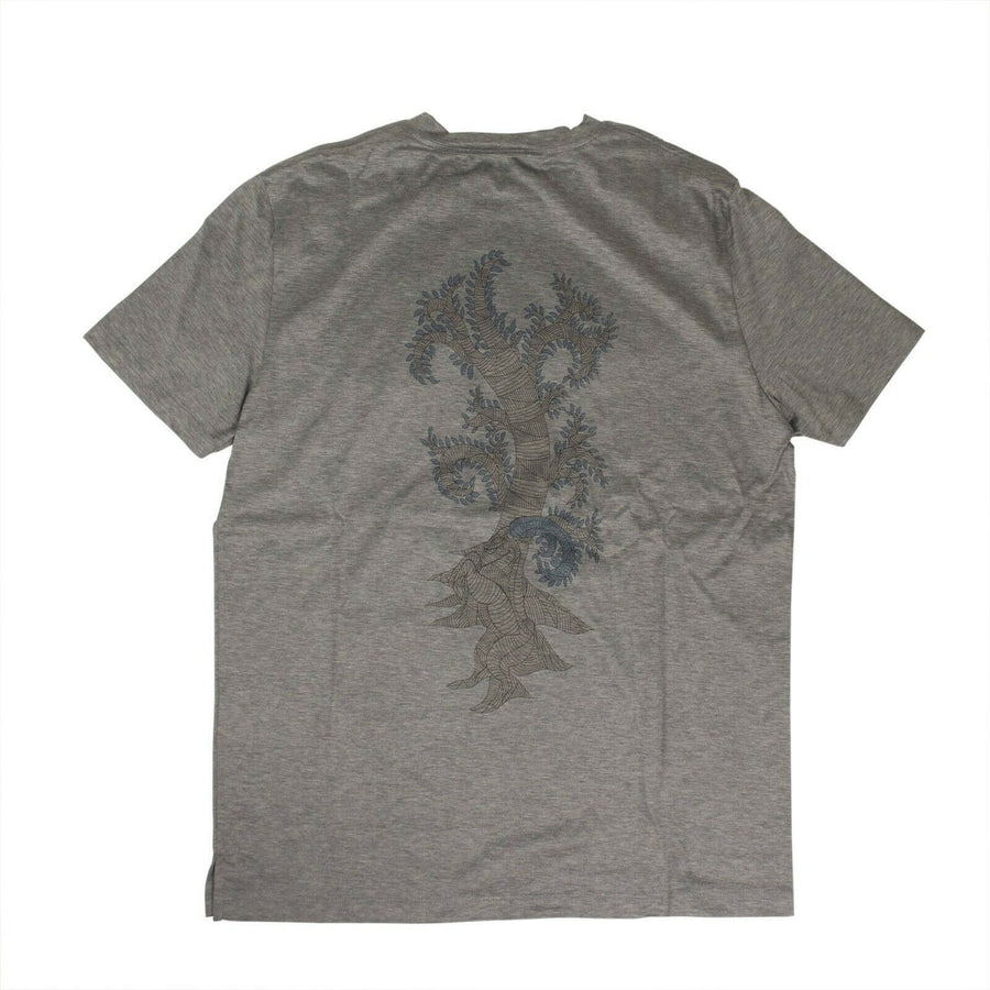 Cotton Tree Design On Back T-shirt - Gray / Tan