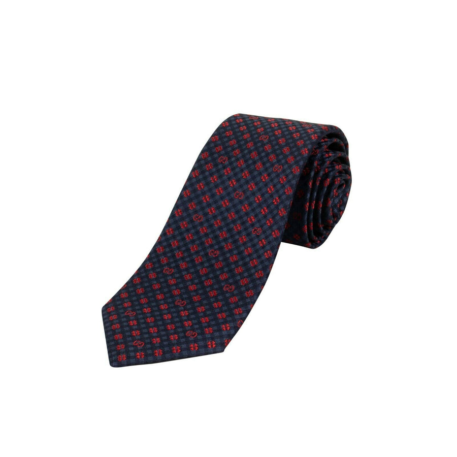 GG And Shamrocks Silk Tie - Blue/Red