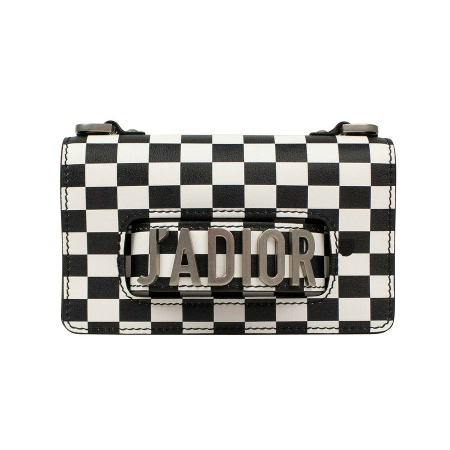 Checkered Leather J'ADio(r)evolution Hand Bag - Black / White