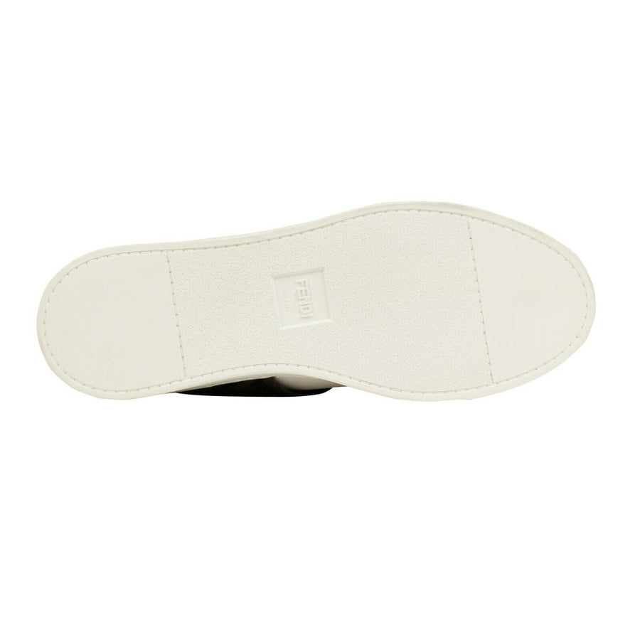 Leather Laceless FF-Strap Sneakers - White