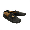 Men's Leather Bee Logo Loafers - Black