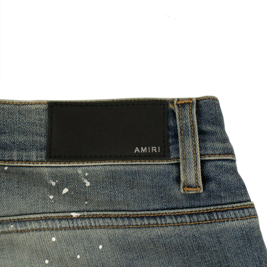 Denim Skinny Art Patch Painted Jeans - Blue