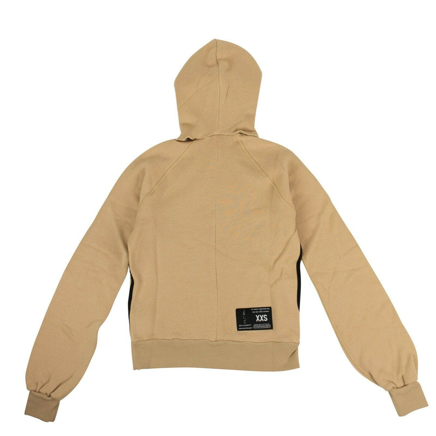 Cut Out Shoulder Hooded Sweatshirt - Tan