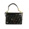 Fendi Kan I FF Logo PVC & Leather Shoulder Bag - Black