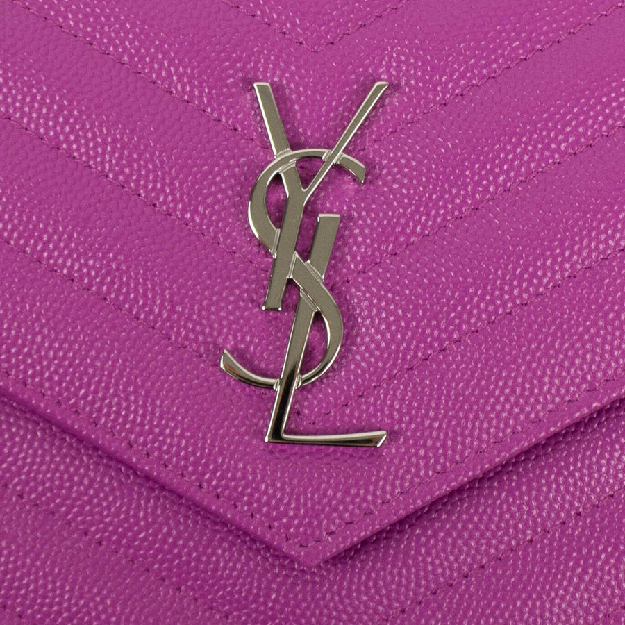 Grain De Poudre Embossed Monogram Leather Handbag - Light Purple