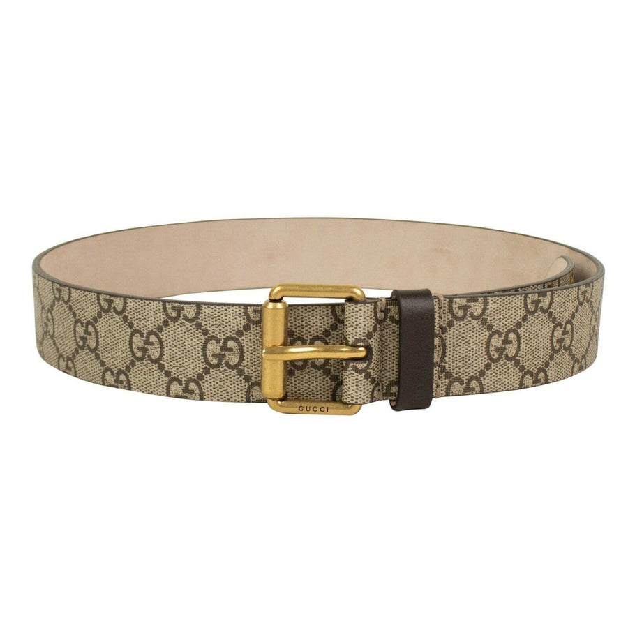 Tiger Print GG Supreme Leather Belt -Beige