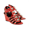 Leather Arena Sandals Pumps - Red