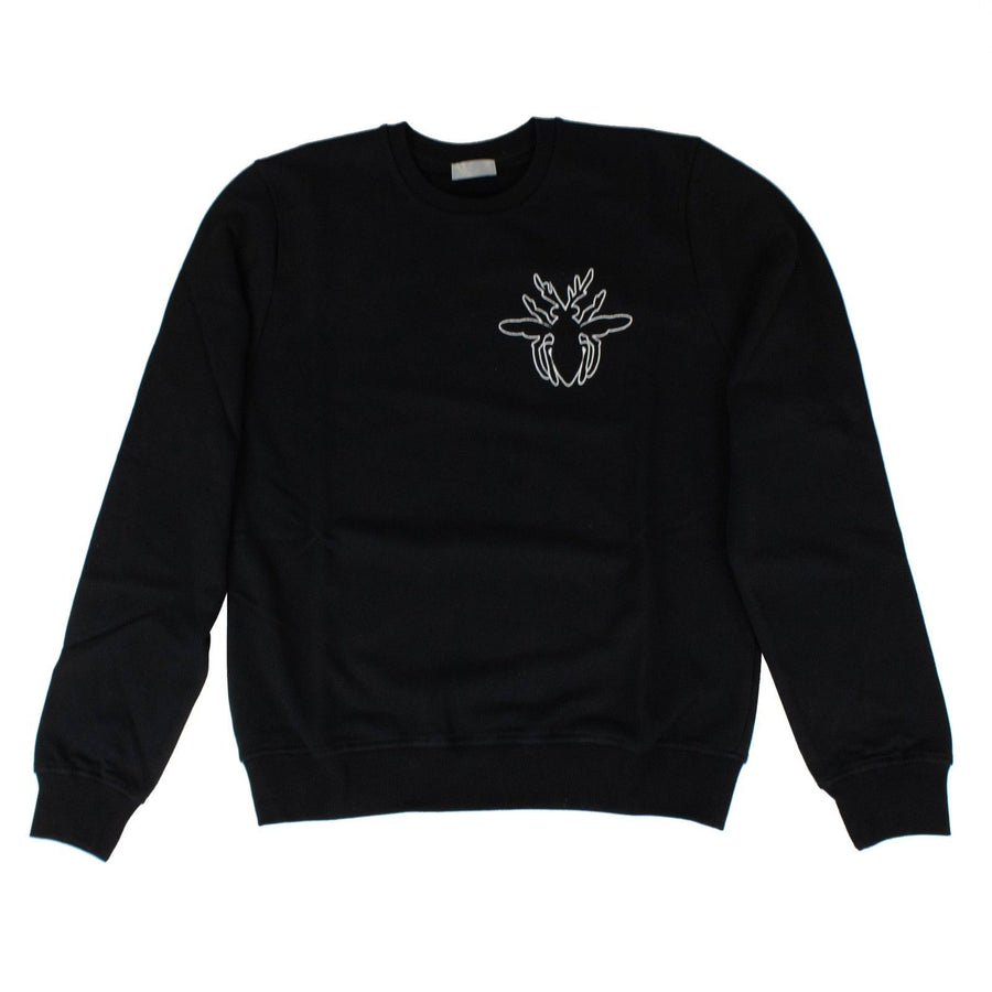 HOMME Dior Bee Crew Neck Pullover Sweater - Black