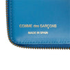 Leather Letter Embossed Small Wallet - Blue