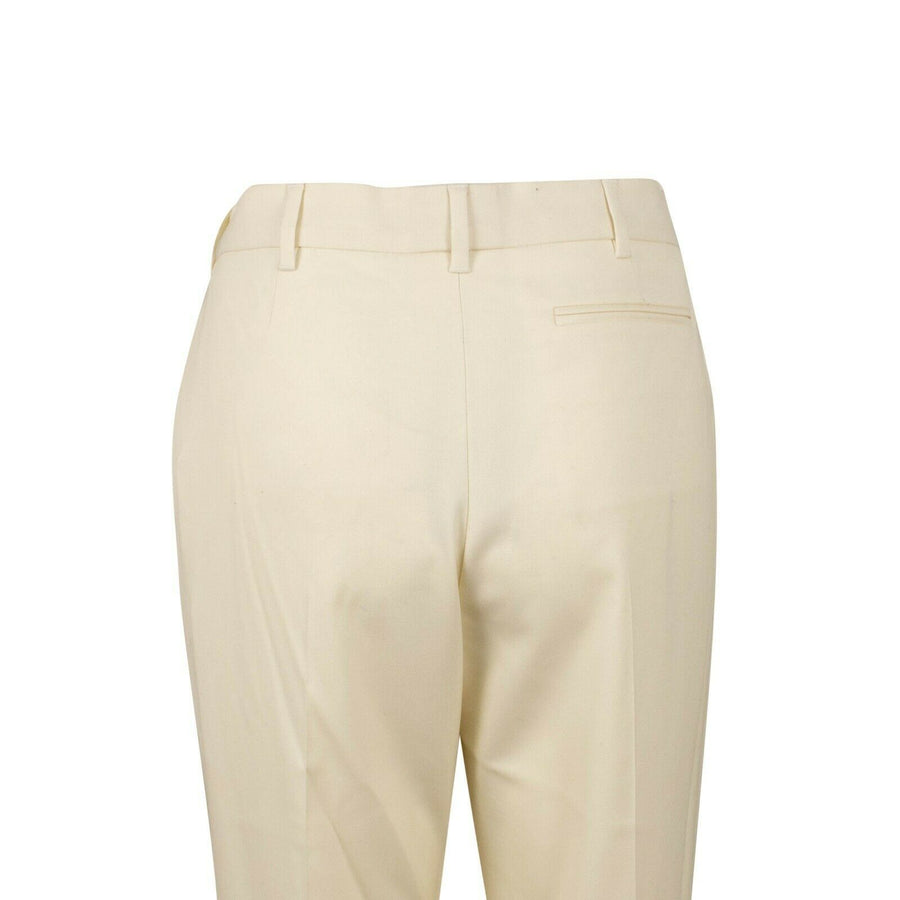 Wool Blend Pleated Pants - Ivory