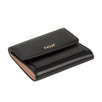 Calf Leather Bi-fold Snap Wallet - Black