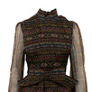 Silk Long Sleeve Patterned Dress - Multi